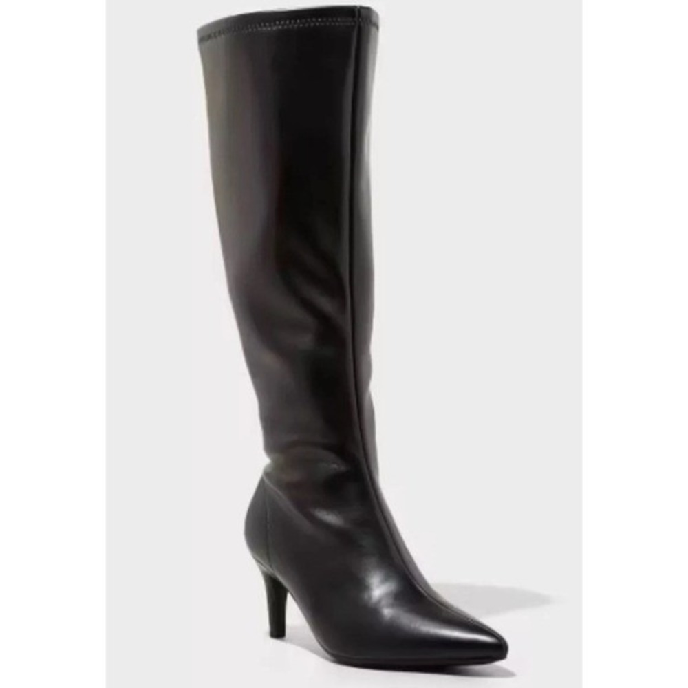 Women's A‎ New Day Nelly Under Knee Heeled Boots Black Size 8.5W New With Tags
